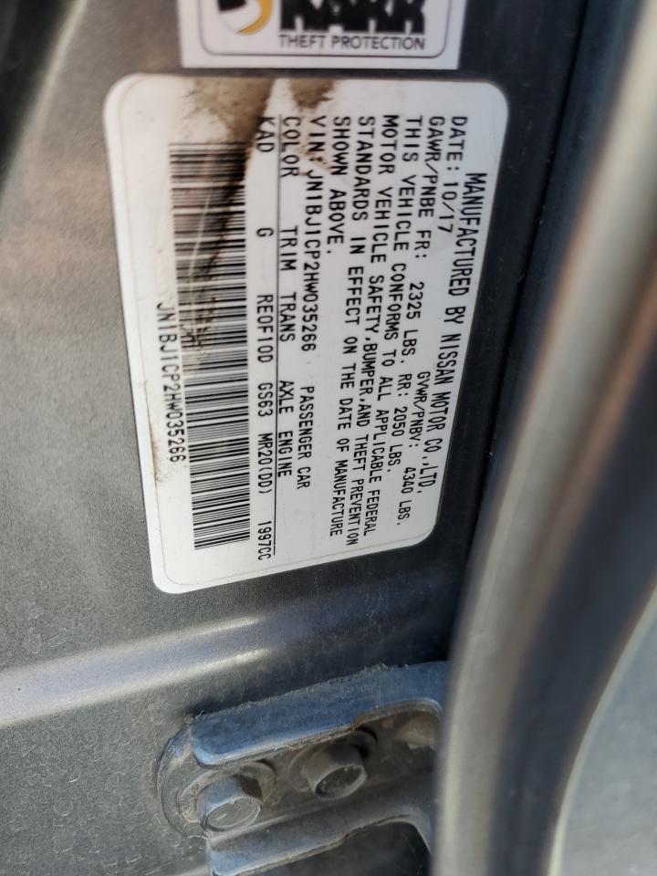 JN1BJ1CP2HW035266 NISSAN ROGUE 2017