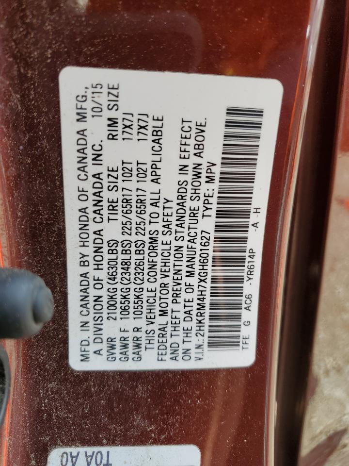 2HKRM4H7XGH601627 HONDA CRV 2016