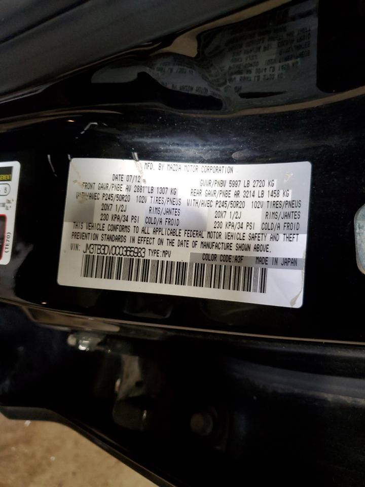 2012 Mazda Cx-9 VIN: JM3TB3DV0C0365983 Lot: 48670515