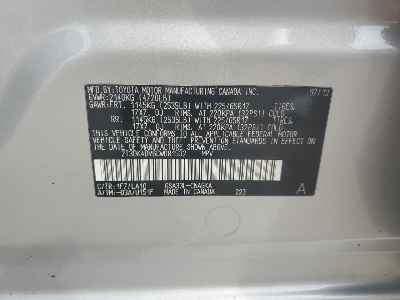 2012 Toyota RAV 4 - Image 13