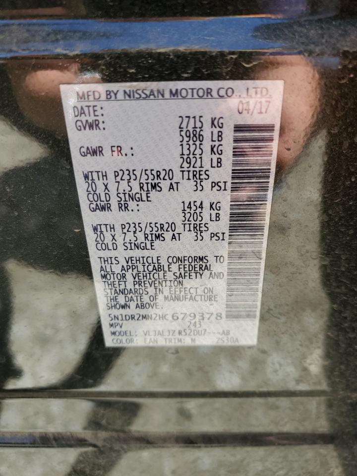 5N1DR2MN2HC679378 NISSAN PATHFINDER 2017