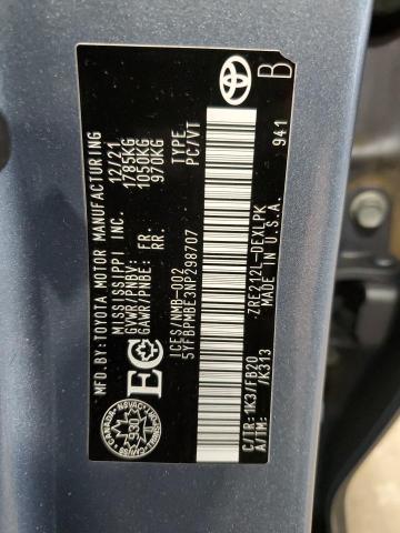 2022 TOYOTA COROLLA LE  