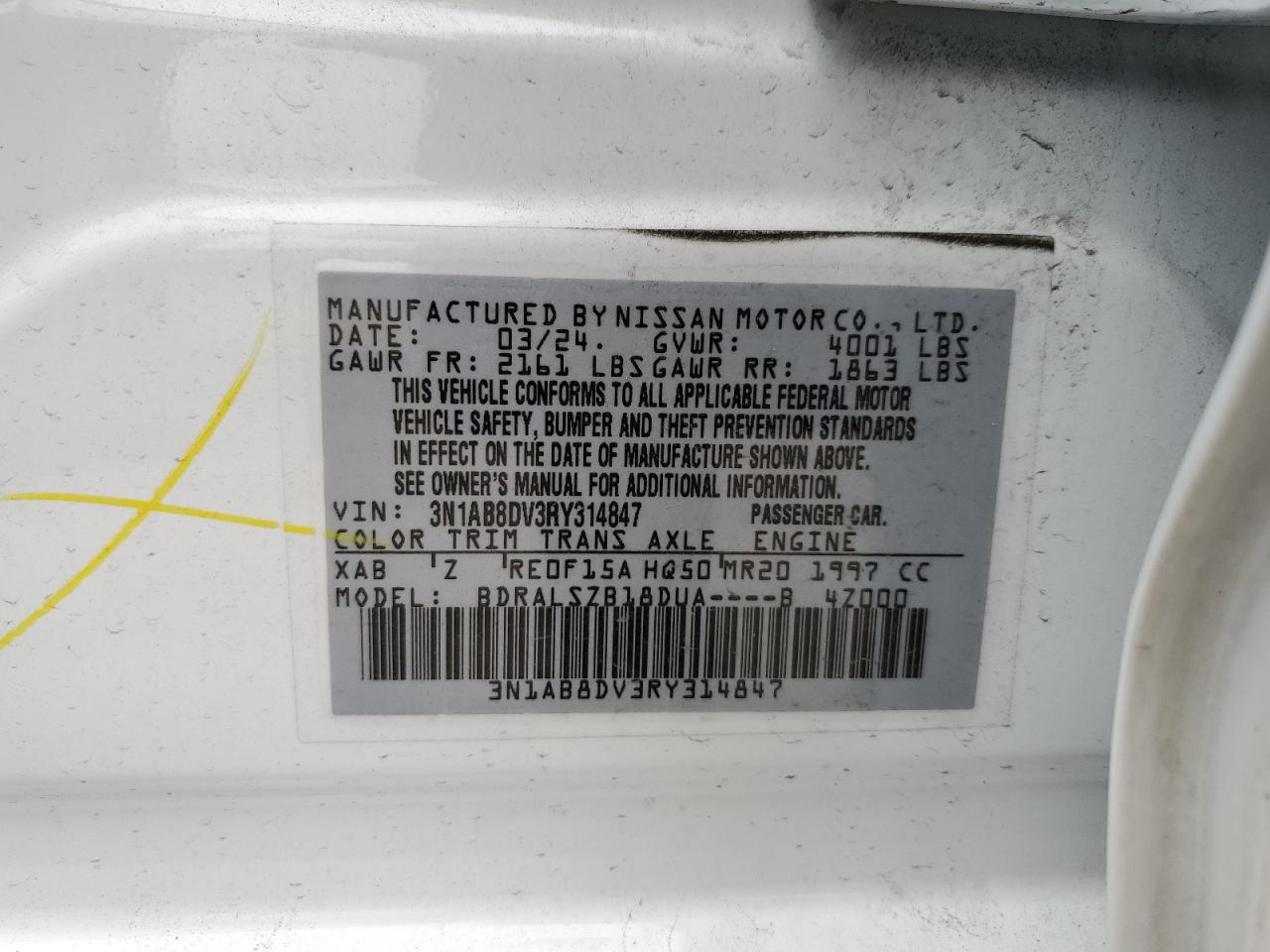 3N1AB8DV3RY314847 NISSAN SENTRA 2024
