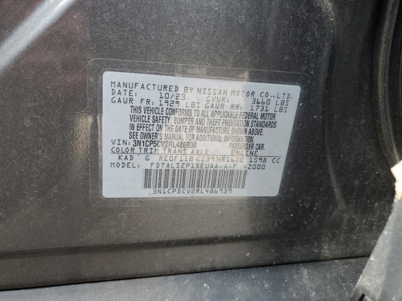 3N1CP5CV2RL486939 NISSAN KICKS 2024