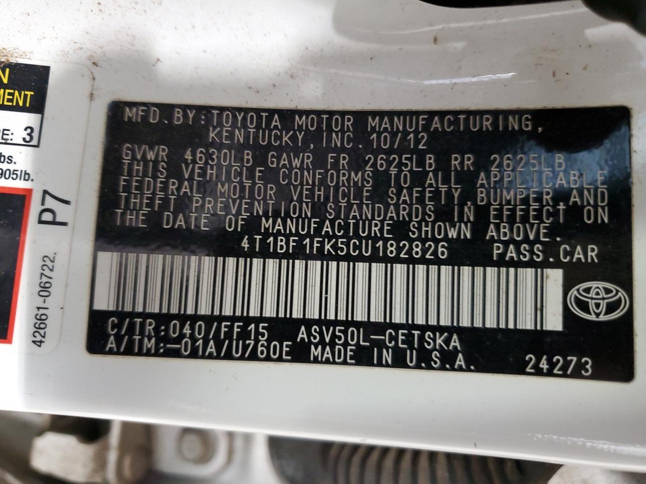 2012 Toyota Camry - Image 12