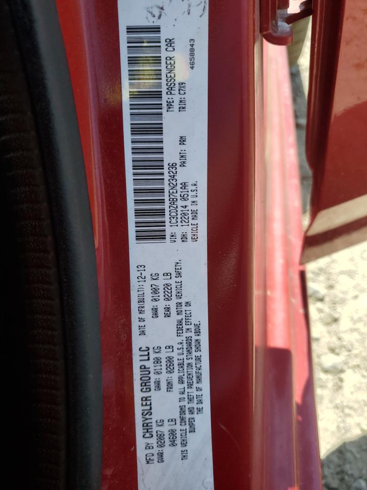 2014 Dodge Avenger Se VIN: 1C3CDZAB7EN234236 Lot: 51119295