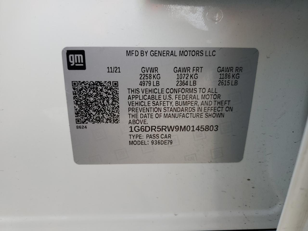 2021 Cadillac Ct5-V VIN: 1G6DR5RW9M0145803 Lot: 48741635