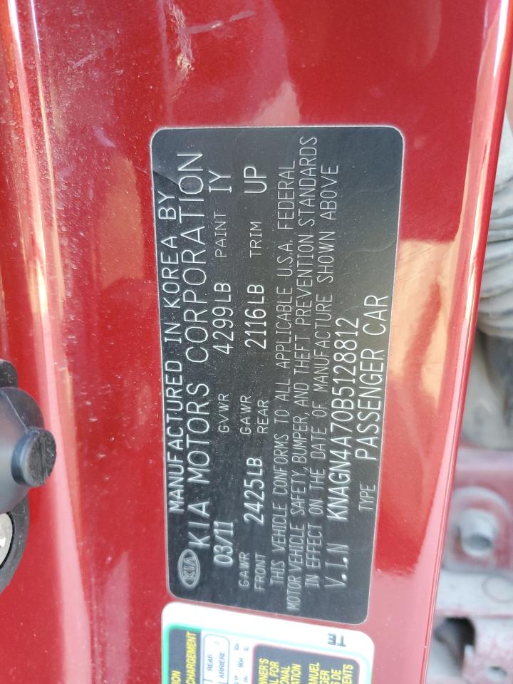 2011 Kia Optima VIN: KNGN4A70135128812 Lot: 50040125