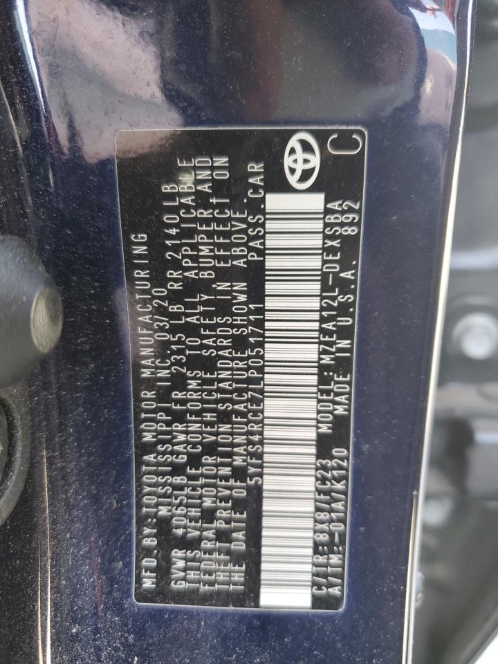 5YFS4RCE7LP051711 TOYOTA COROLLA 2020
