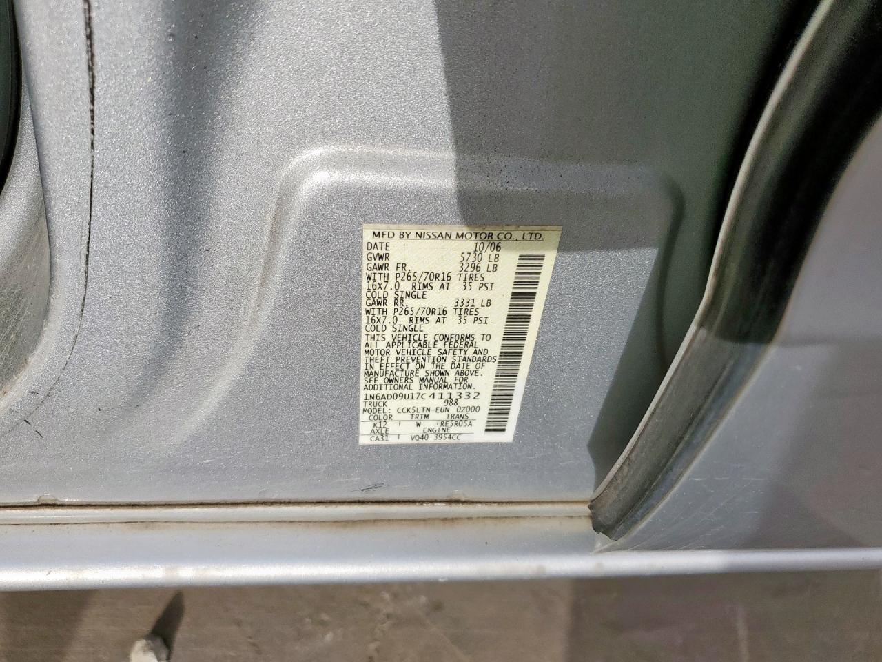 2007 Nissan Navara (Frontier) - Image 12