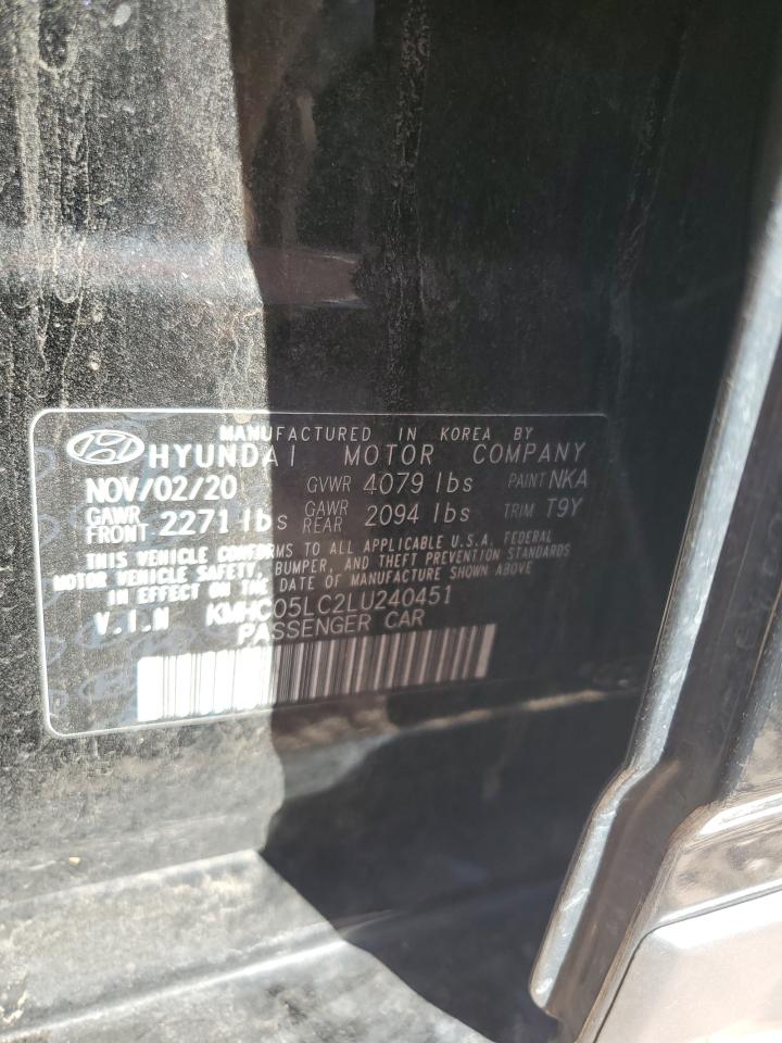 2020 Hyundai Ioniq Limited VIN: KMHC05LC2LU240451 Lot: 47824335