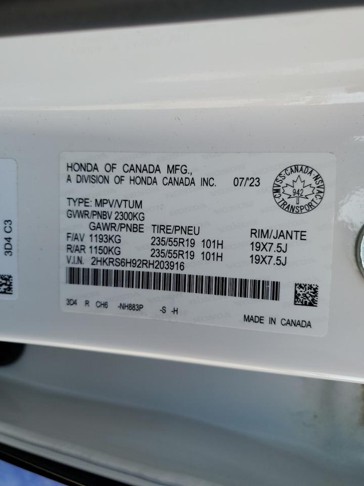 2024 Honda Cr-V Sport Touring VIN: 2HKRS6H92RH203916 Lot: 46836525