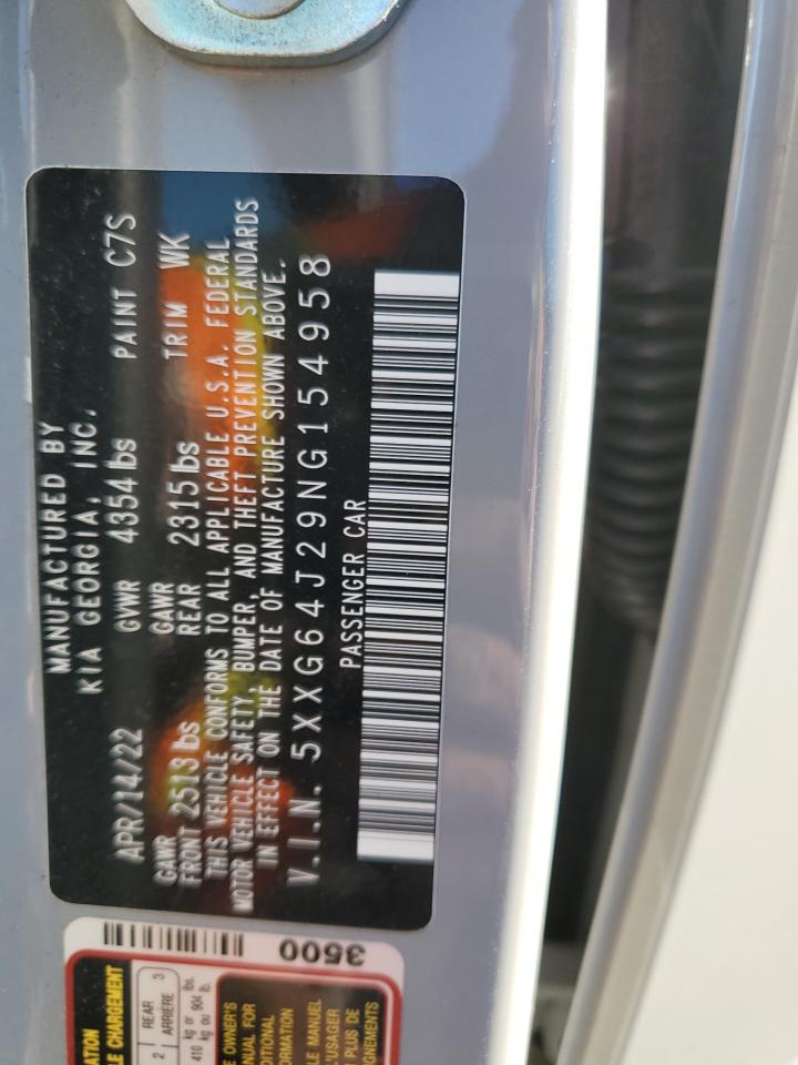 2022 Kia K5 Gt Line VIN: 5XXG64J29NG154958 Lot: 47794025