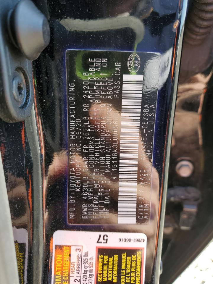 4T1G11BK3LU005606 TOYOTA CAMRY 2020