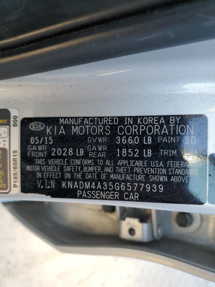 2016 Kia Rio Lx VIN: KNADM4A35G6577939 Lot: 47485245