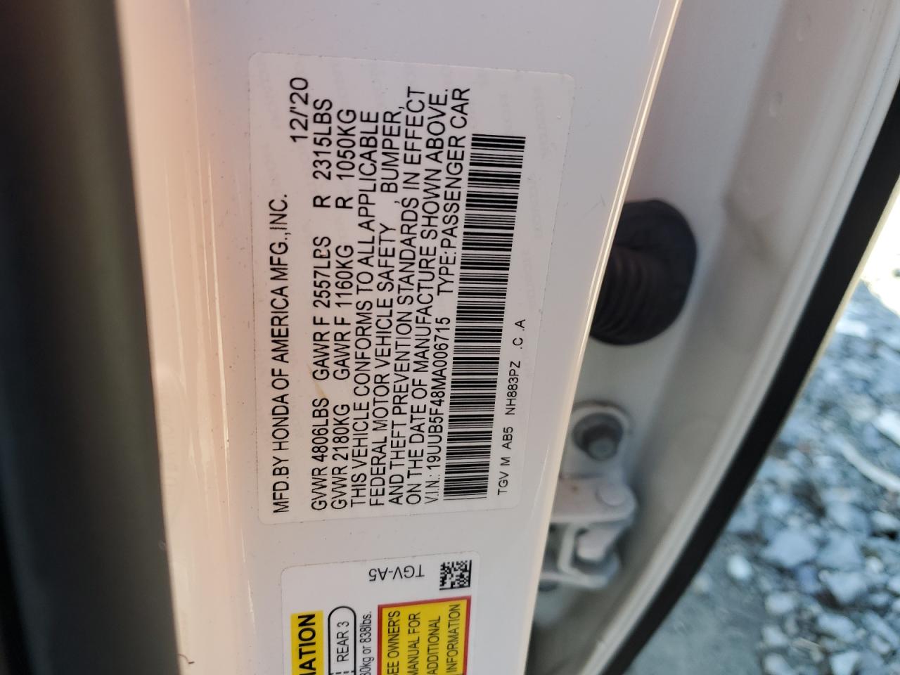 2021 Acura Tlx Technology VIN: 19UUB5F48MA006715 Lot: 49398855