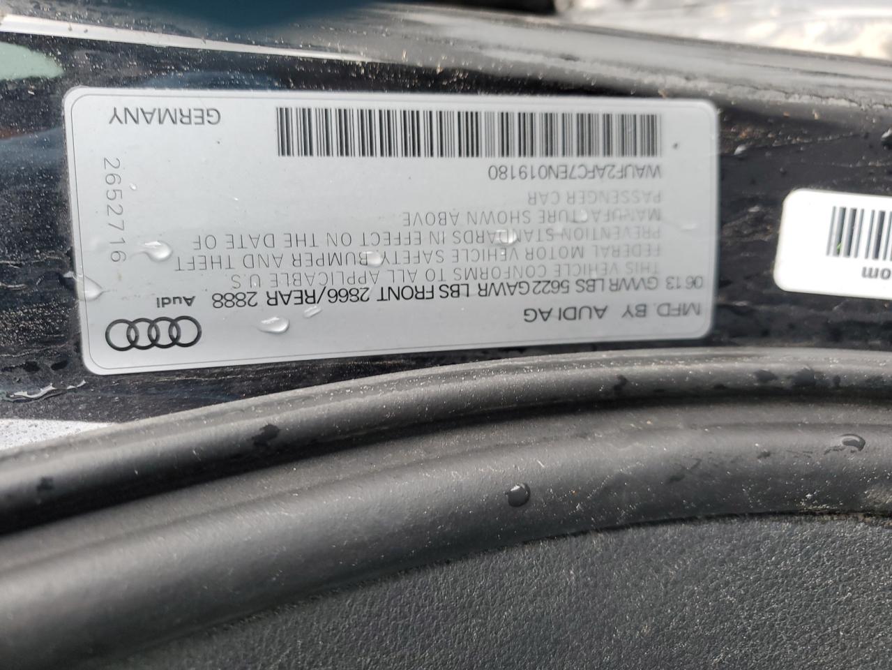 2014 Audi S6 VIN: WAUF2AFC7EN019180 Lot: 50838615