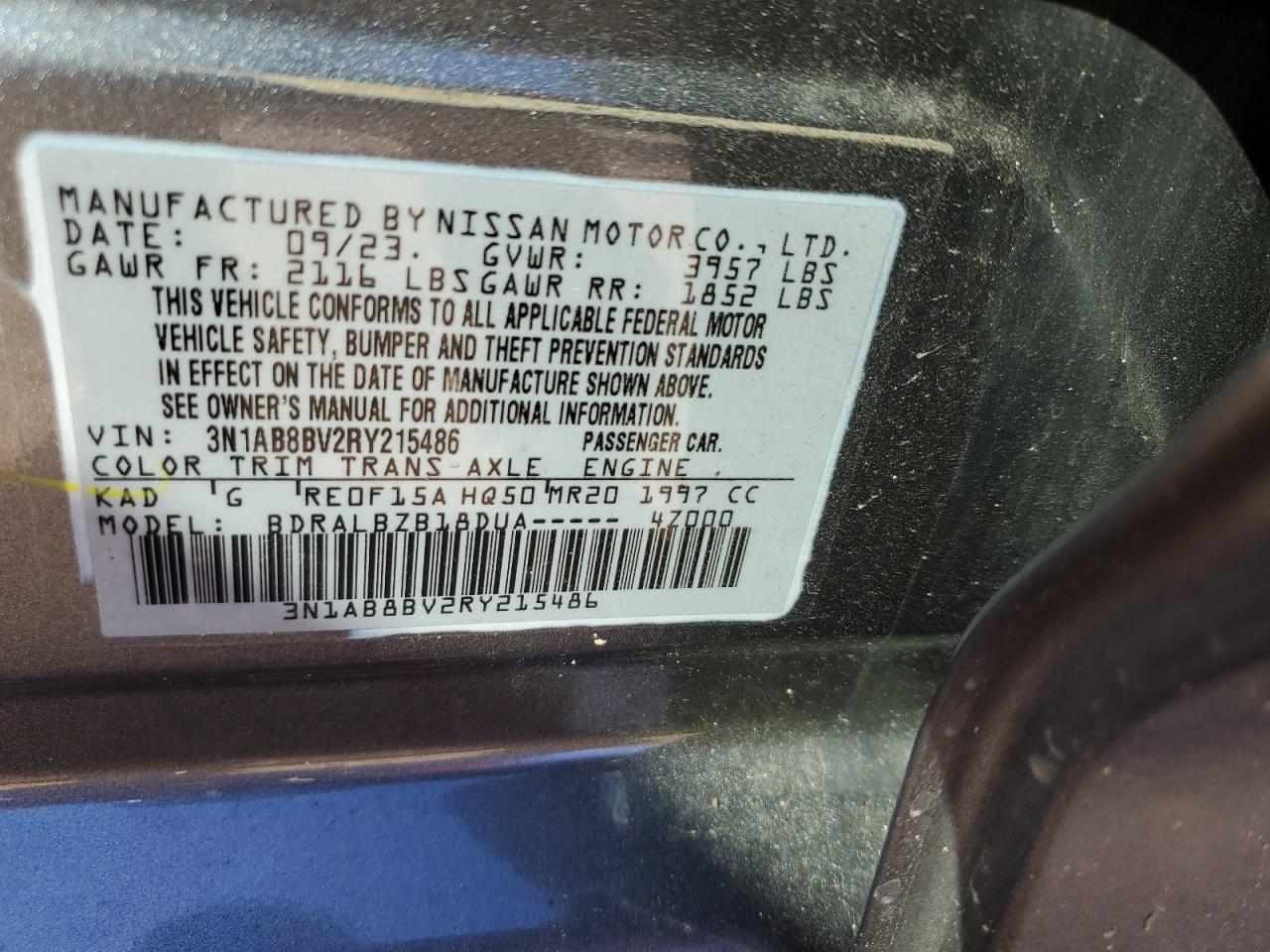 3N1AB8BV2RY215486 NISSAN SENTRA 2024