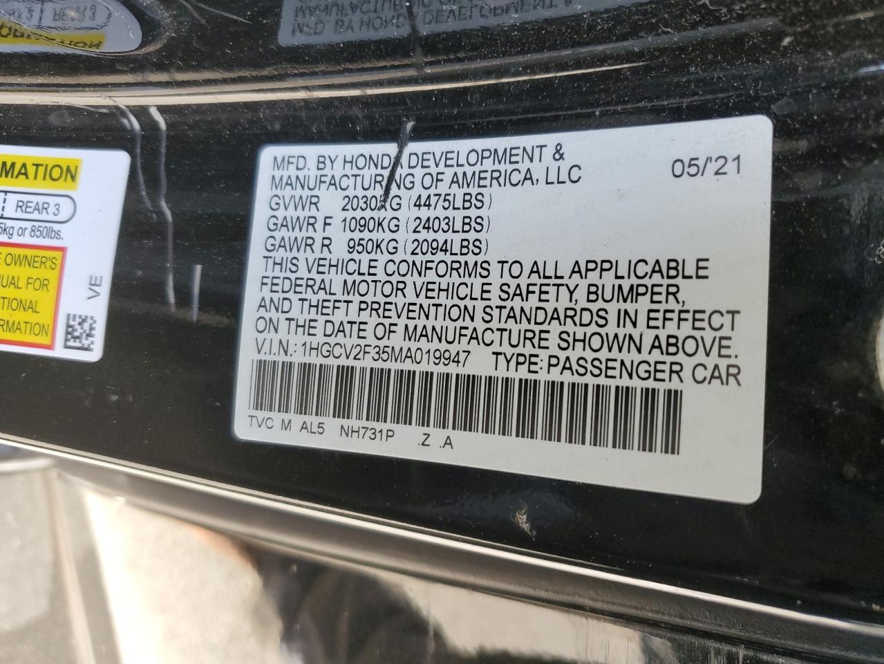 2021 Honda Accord - Image 14