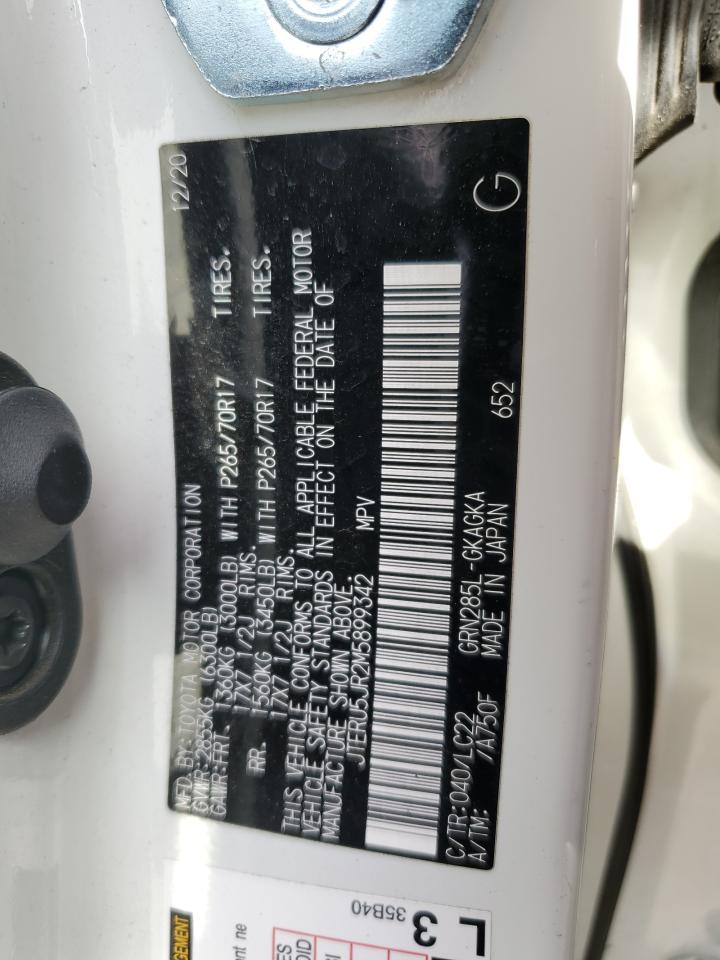 2021 Toyota 4Runner Sr5 Premium VIN: JTERU5JR2M5899342 Lot: 47605475