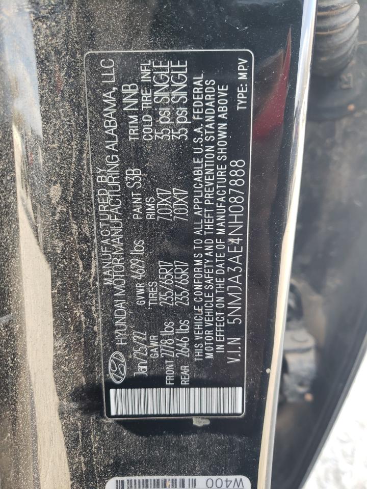 2022 Hyundai Tucson Se VIN: 5NMJA3AE4NH087888 Lot: 50759455