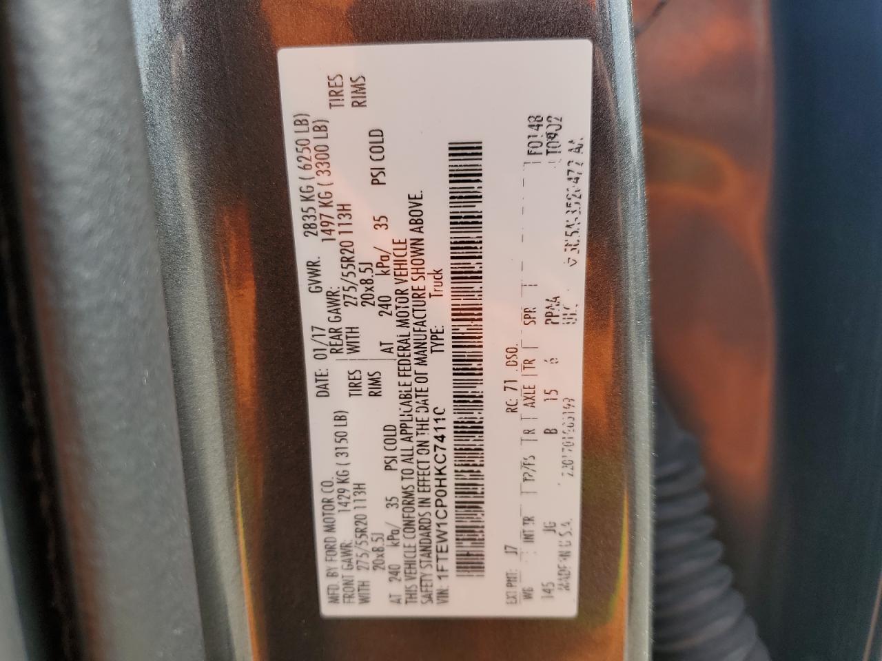 1FTEW1CP0HKC74110 FORD F-150 2017