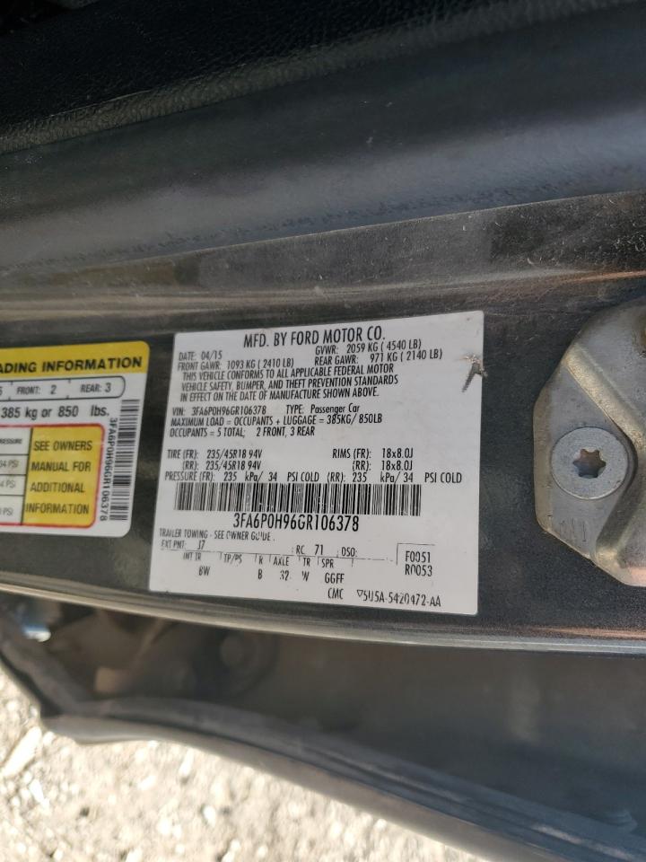 3FA6P0H96GR106378 FORD FUSION 2016