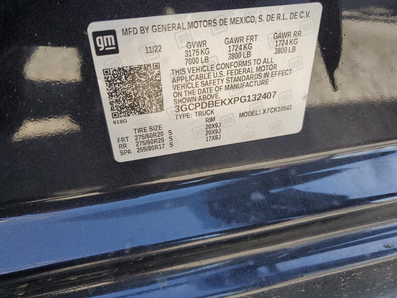 3GCPDBEKXPG132407 CHEVROLET ALL Models 2023