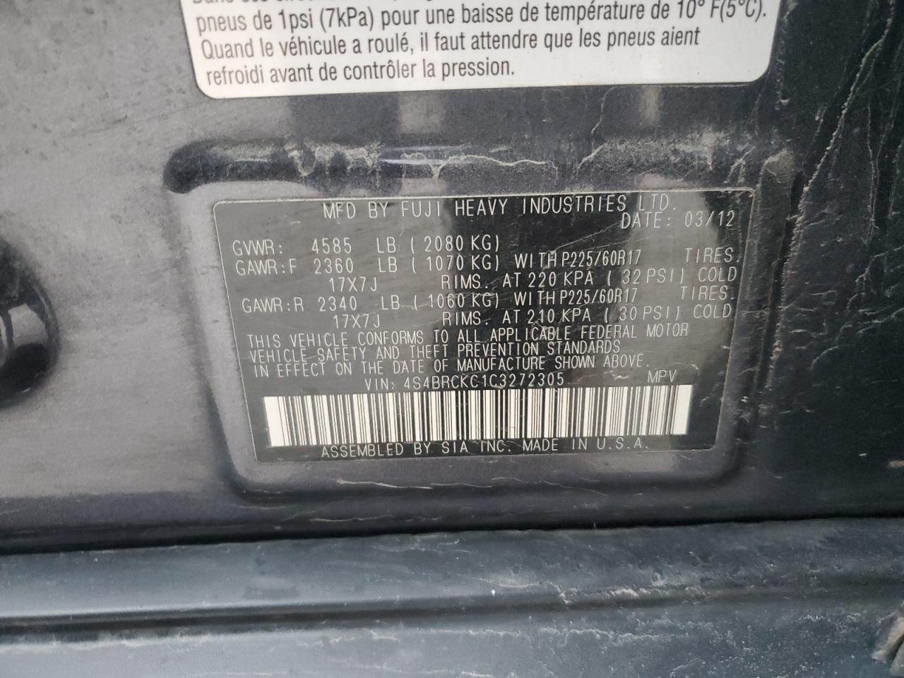 2012 Subaru Outback - Image 15