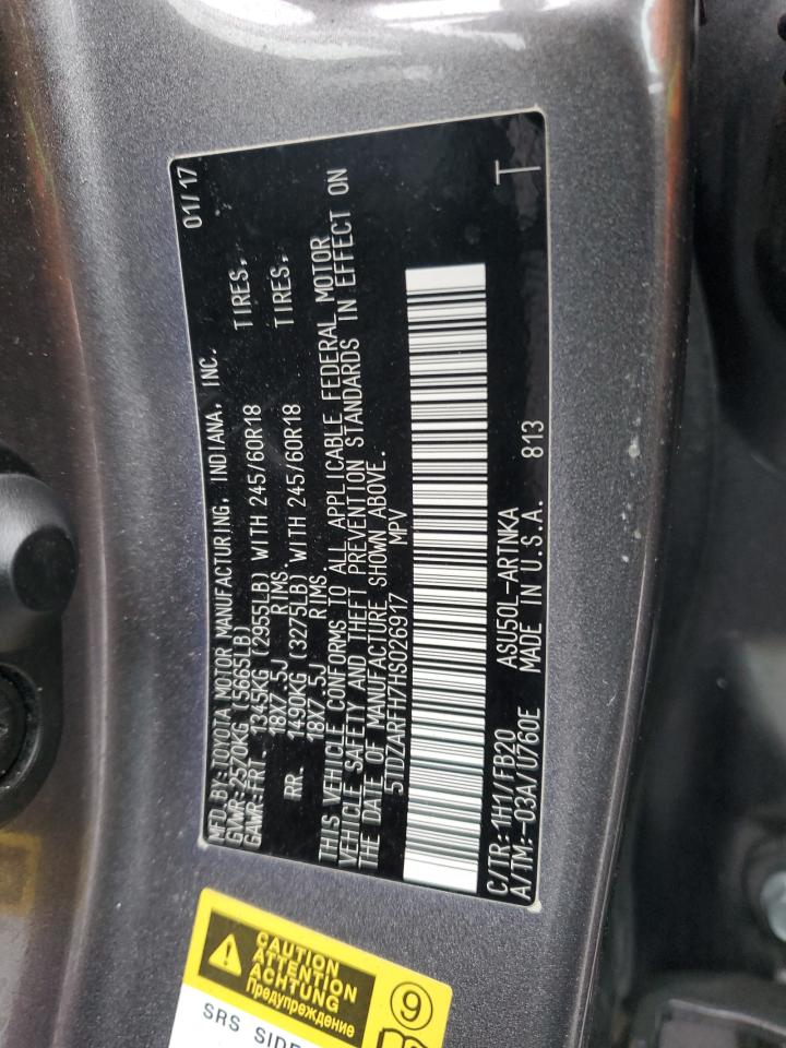 5TDZARFH7HS026917 TOYOTA HIGHLANDER 2017
