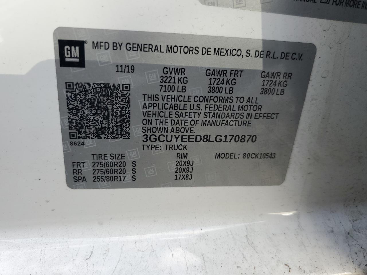 3GCUYEED8LG170870 CHEVROLET ALL Models 2020