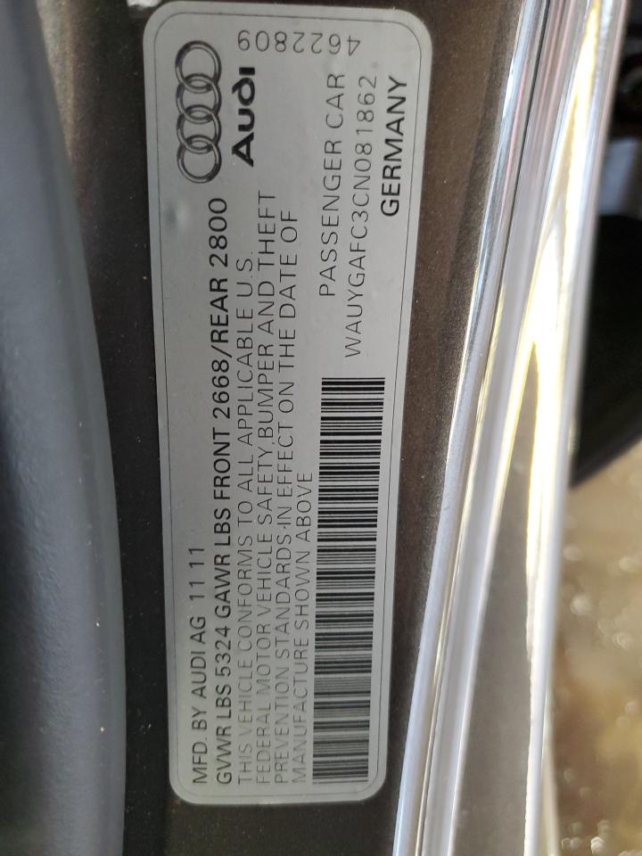 2012 Audi A7 Premium Plus VIN: WAUYGAFC3CN081862 Lot: 48877405