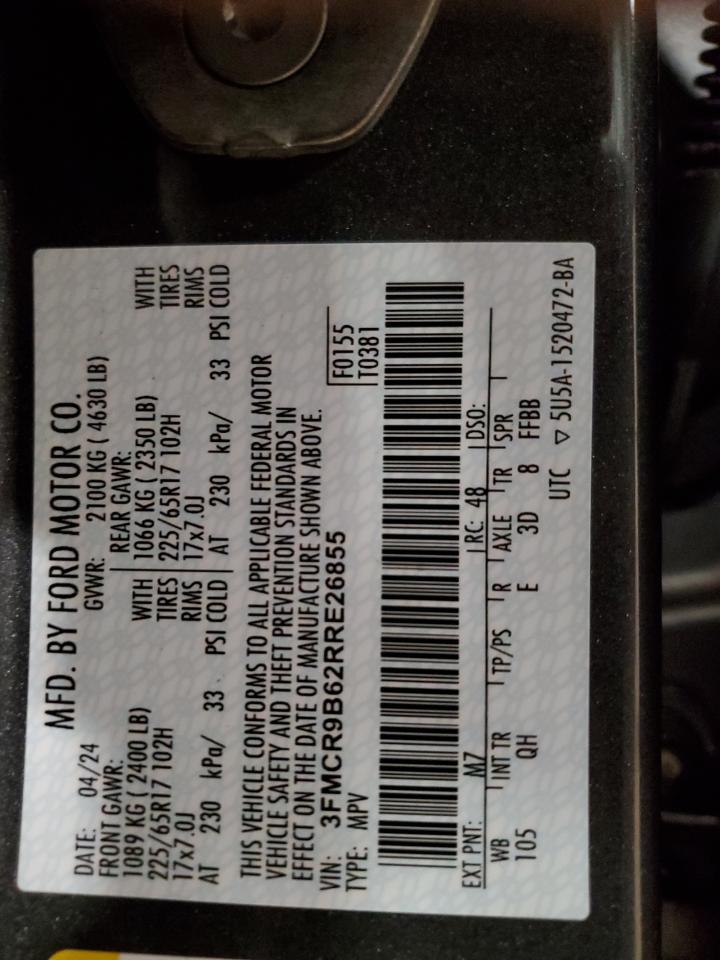 2024 Ford Bronco Sport Big Bend VIN: 3FMCR9B61RRE75674 Lot: 49894385