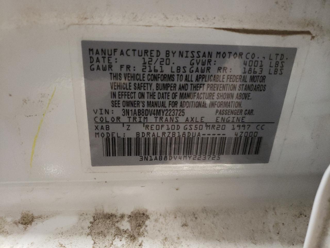 3N1AB8DV4MY223725 NISSAN SENTRA 2021