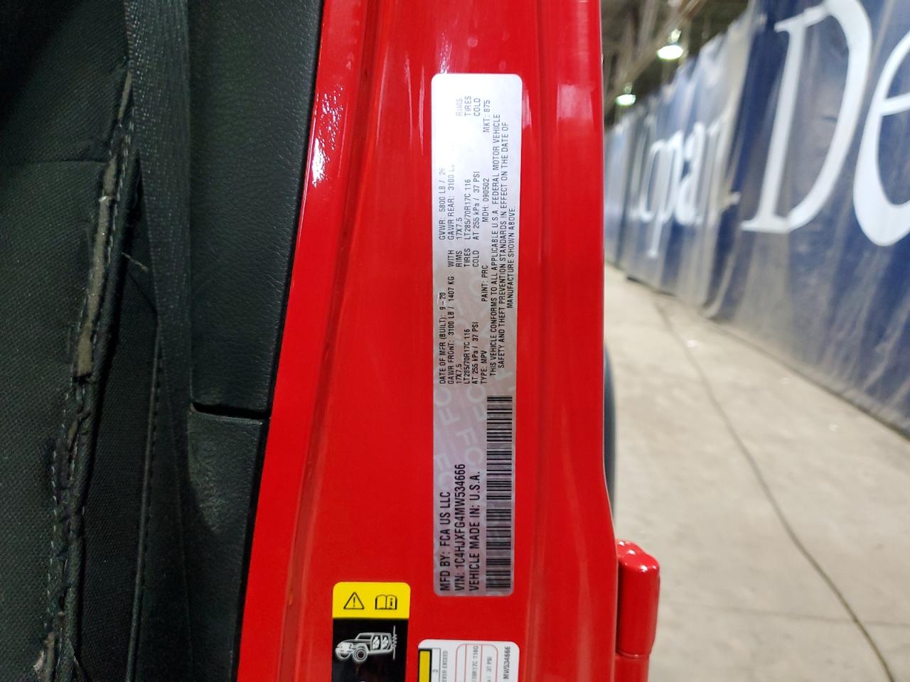 2021 Jeep Wrangler Unlimited Rubicon VIN: 1C4HJXFG4MW534666 Lot: 47195485