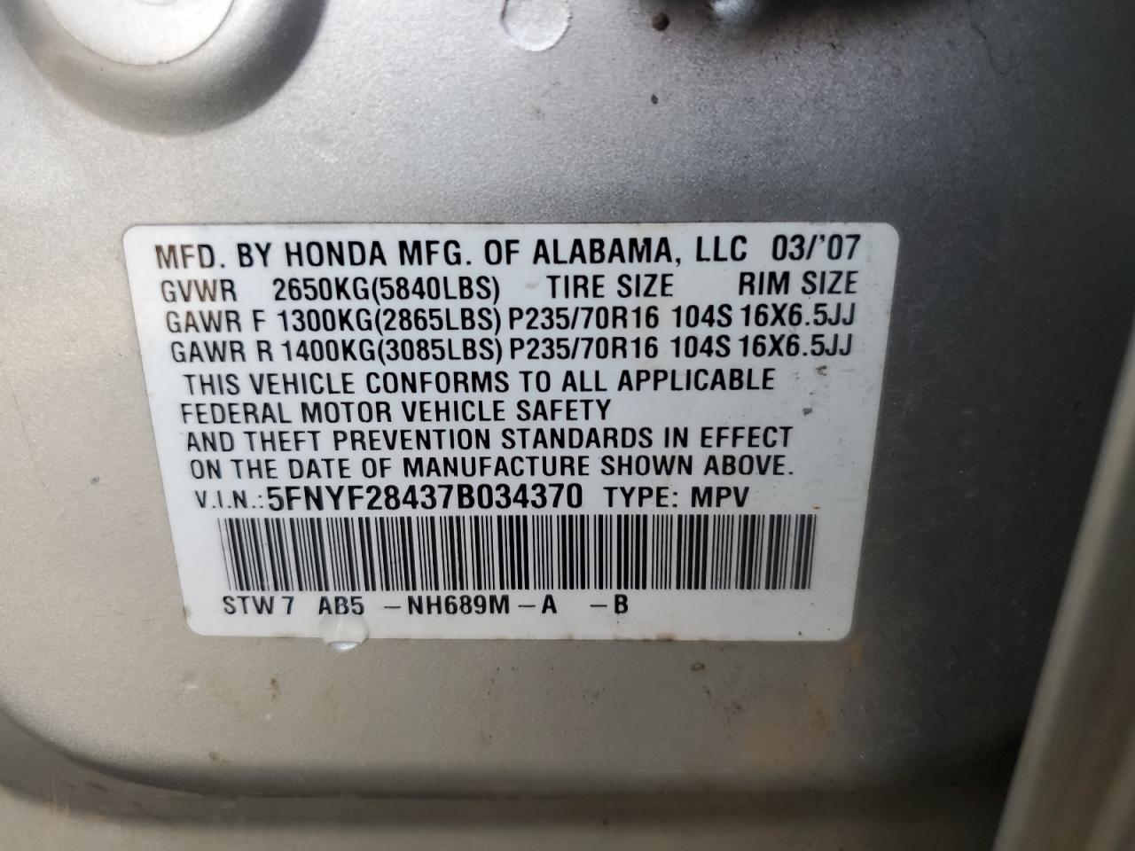 2007 Honda Pilot - Image 12