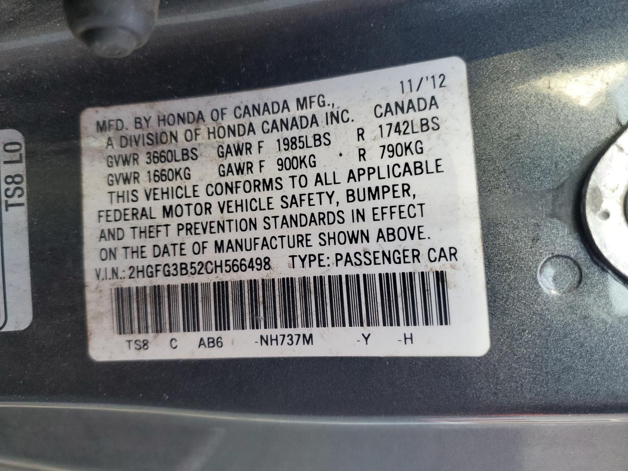 2012 Honda Civic - Image 13