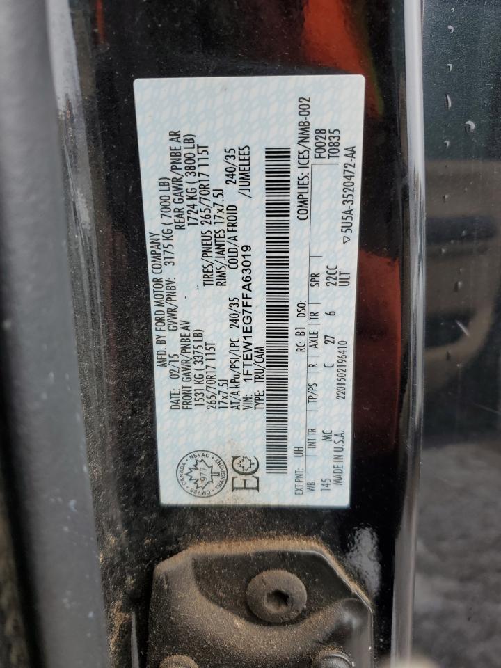 2015 Ford F150 Supercrew VIN: 1FTEW1EG7FFA63019 Lot: 86321445