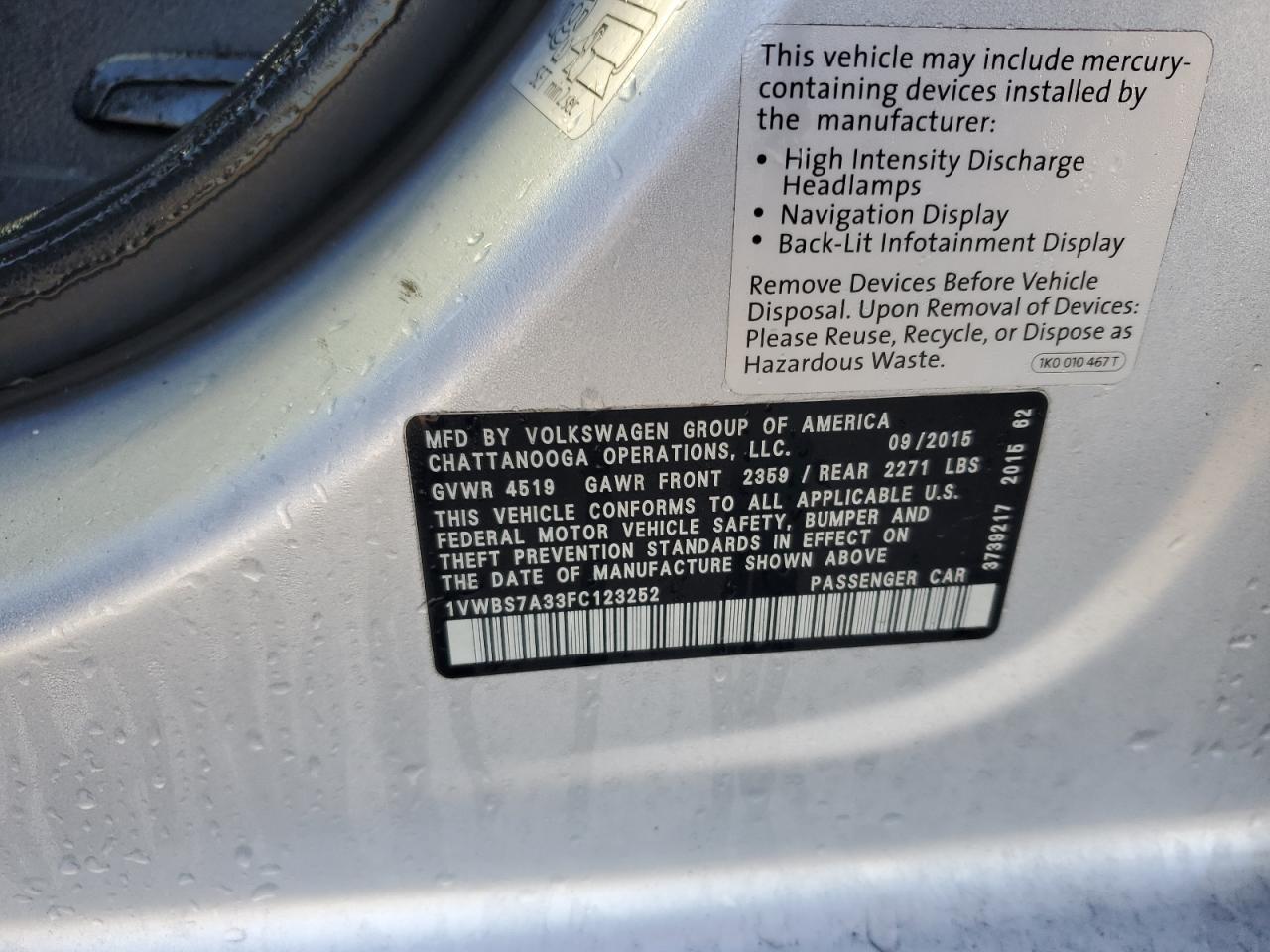 2015 Volkswagen Passat - Image 14