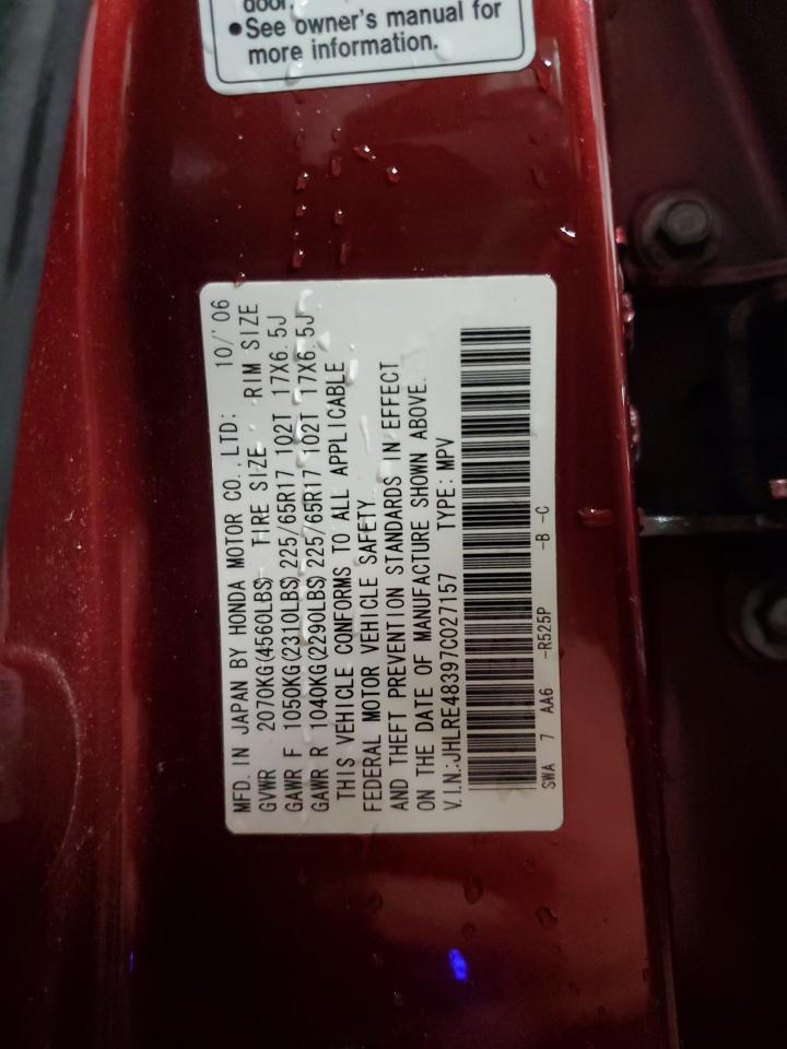 2007 Honda Cr-V Lx VIN: JHLRE48397C027157 Lot: 49437145