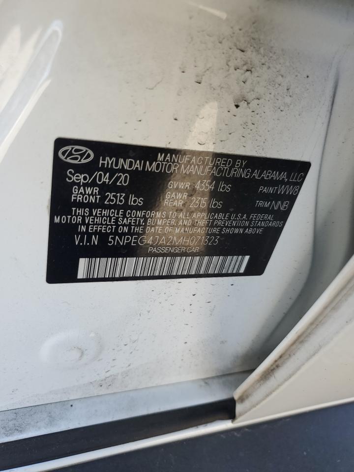 2021 Hyundai Sonata Se VIN: 5NPEG4JA2MH071323 Lot: 49627805