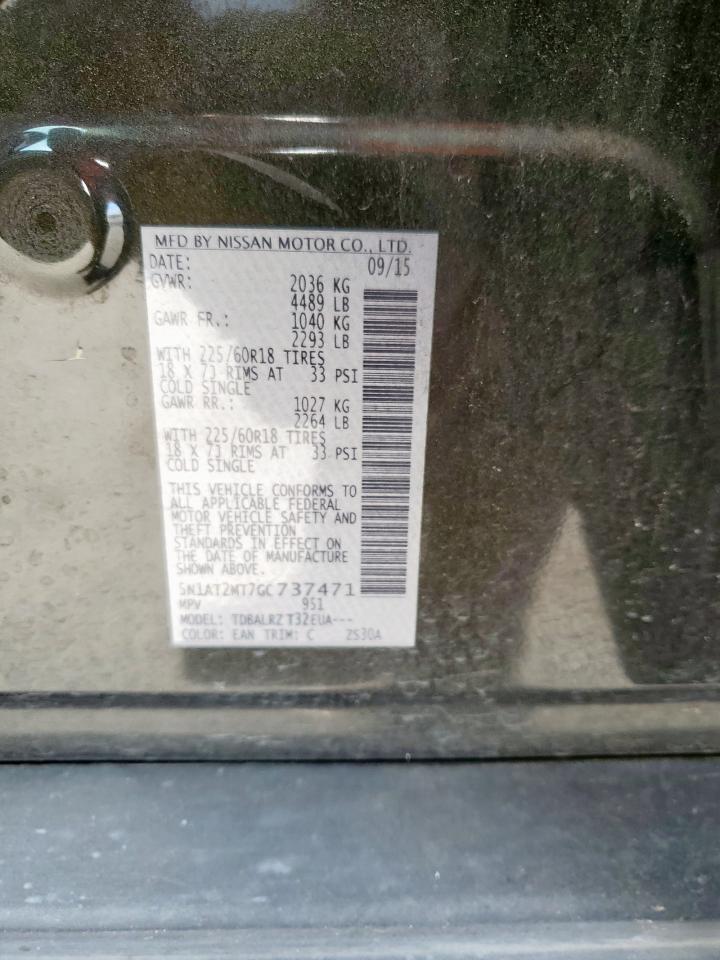 5N1AT2MT7GC737471 NISSAN ROGUE 2016