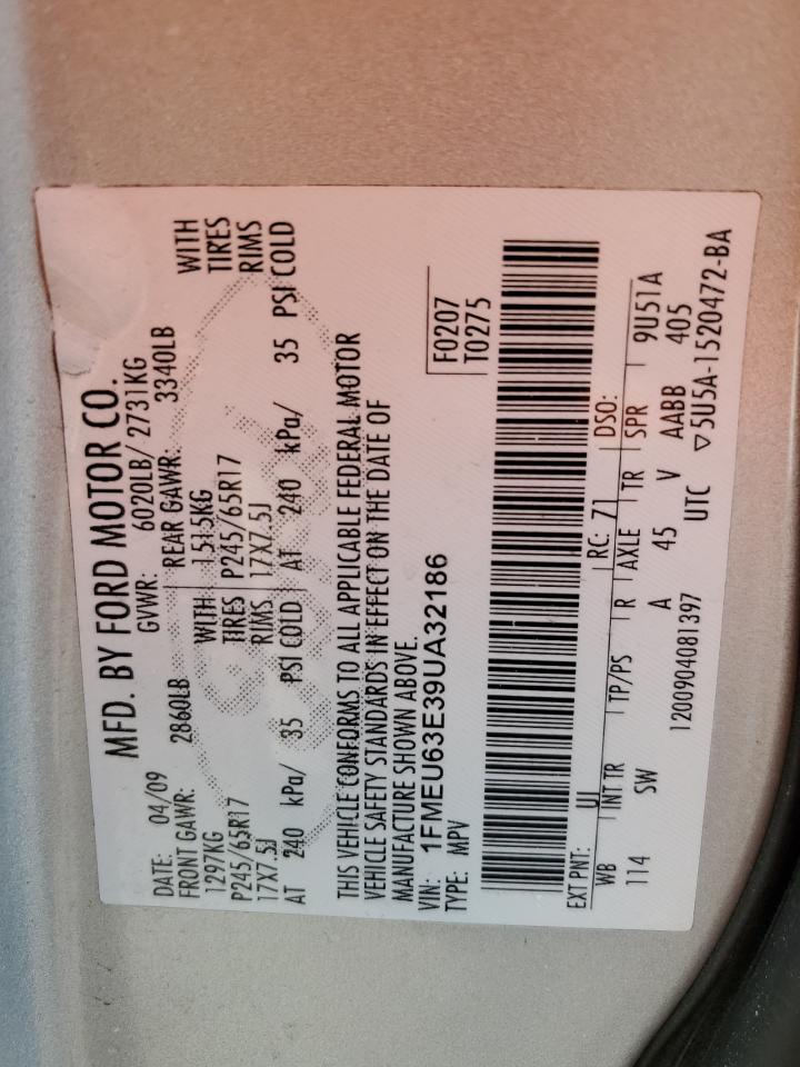 1fmeu63e39ua32186 1FMEU63E39UA32186 2009 Ford Explorer Xlt