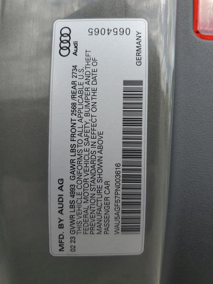 2023 Audi A5 Prestige 45 VIN: WAU5AGF57PN003616 Lot: 48936915