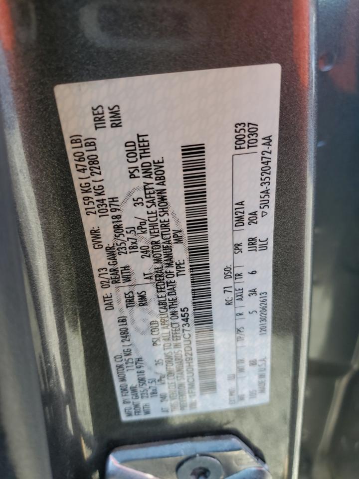 2013 Ford Escape Sel VIN: 1FMCU0H92DUC73455 Lot: 49423275