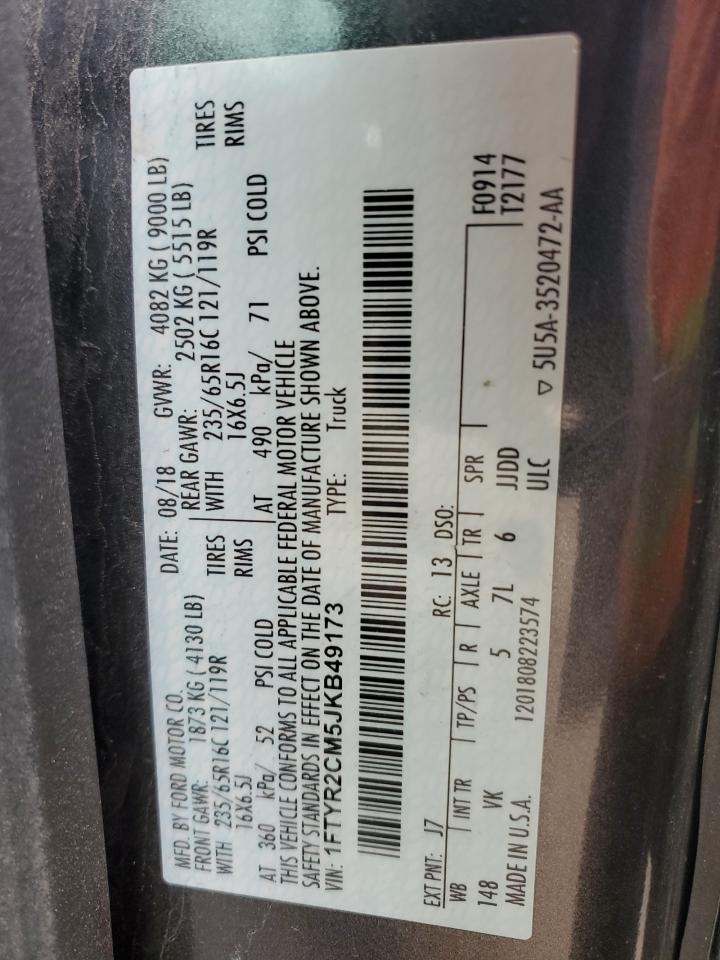 1FTYR2CM5JKB49173 FORD TRANSIT 2018