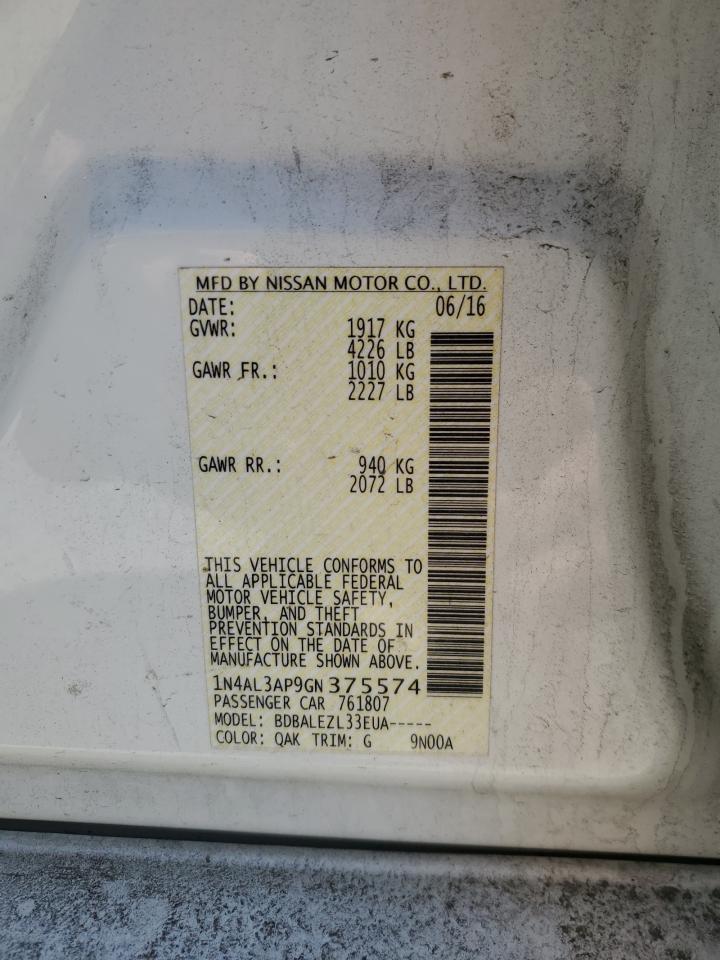 1N4AL3AP9GN375574 NISSAN ALTIMA 2016
