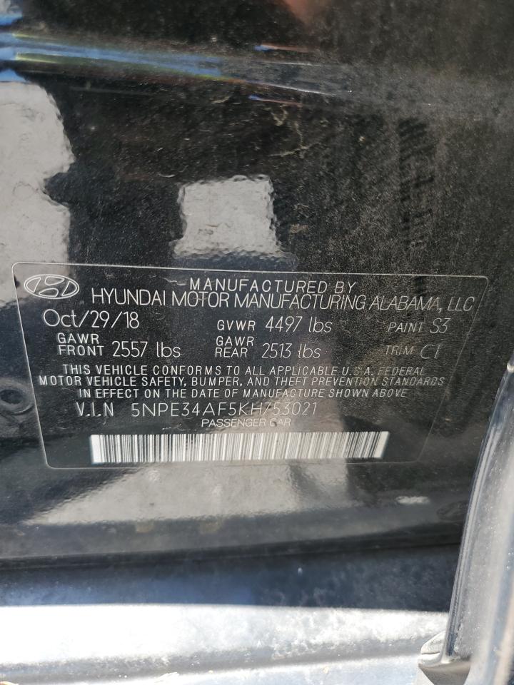 2019 Hyundai Sonata Limited VIN: 5NPE34AF5KH753021 Lot: 51105755