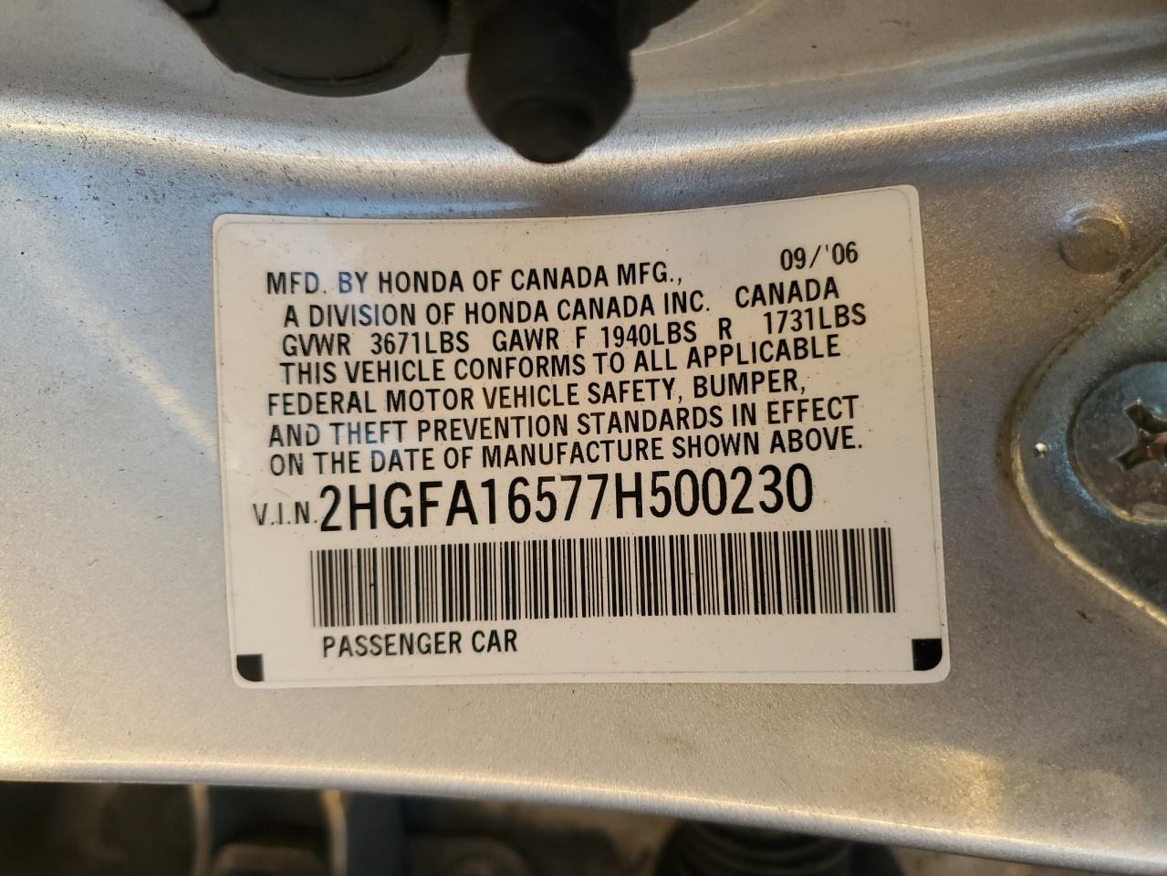 2007 Honda Civic - Image 12