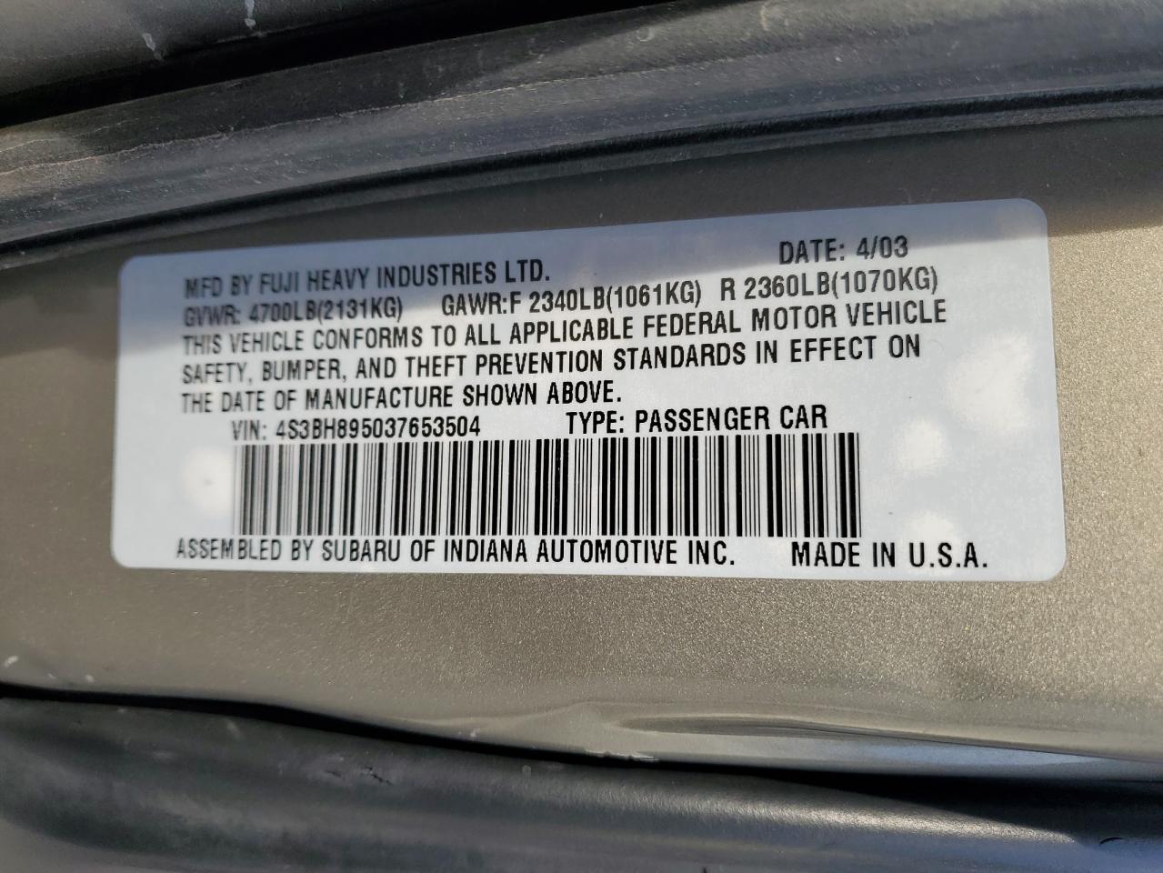 2003 Subaru Legacy - Image 13